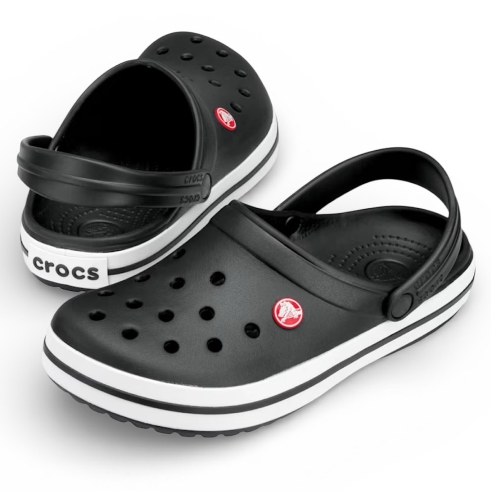 Crocs Black And White Crocband Clogs With Pokémon Jibbitz